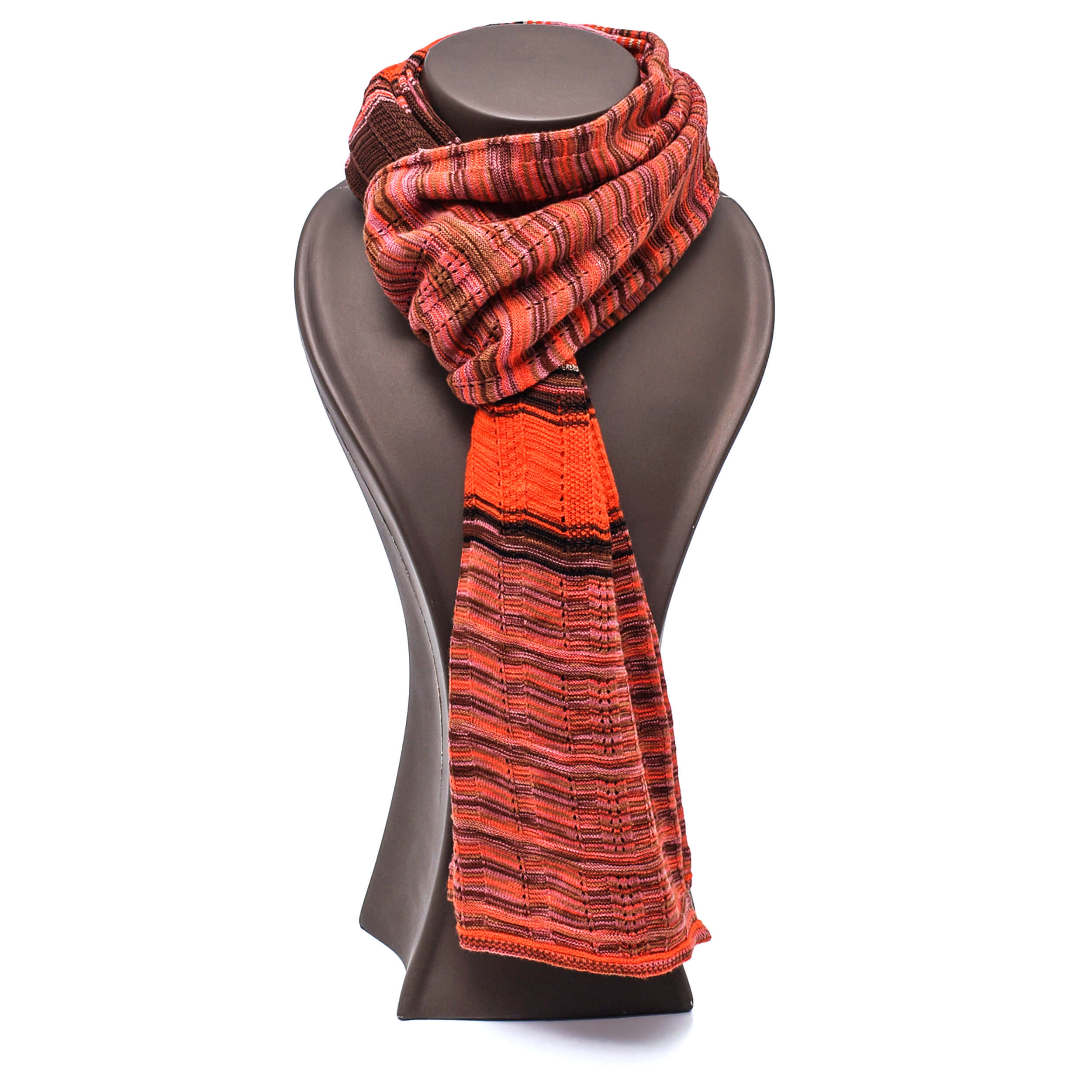 Missoni - Coral & Brown Knitted Shawl